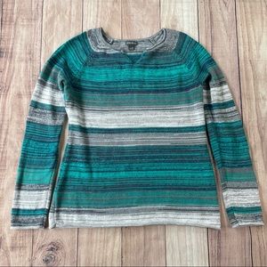 Eddie Bauer striped 100% cotton sweater EUC